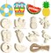 80-Piece DIY Wooden Summer Ornaments to Paint | 10 Styles Blank Beach Cutouts – Watermelon, Surfboard, Slippers, Coconut Tree for Crafts, Hanging Decor & Home Party Supplies